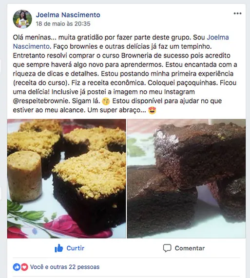 Outro depoimento de aluna do grupo