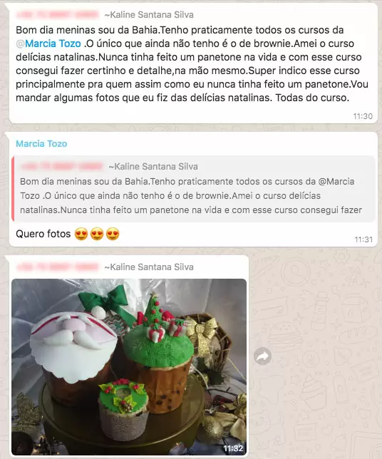 Depoimento da aluna Kaline